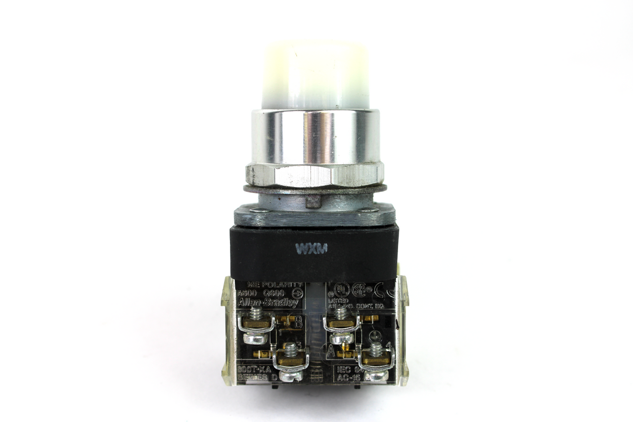 Allen Bradley 800T-QBH24W Ser. T Illuminated Push Button Switch, White, 24V AC/DC