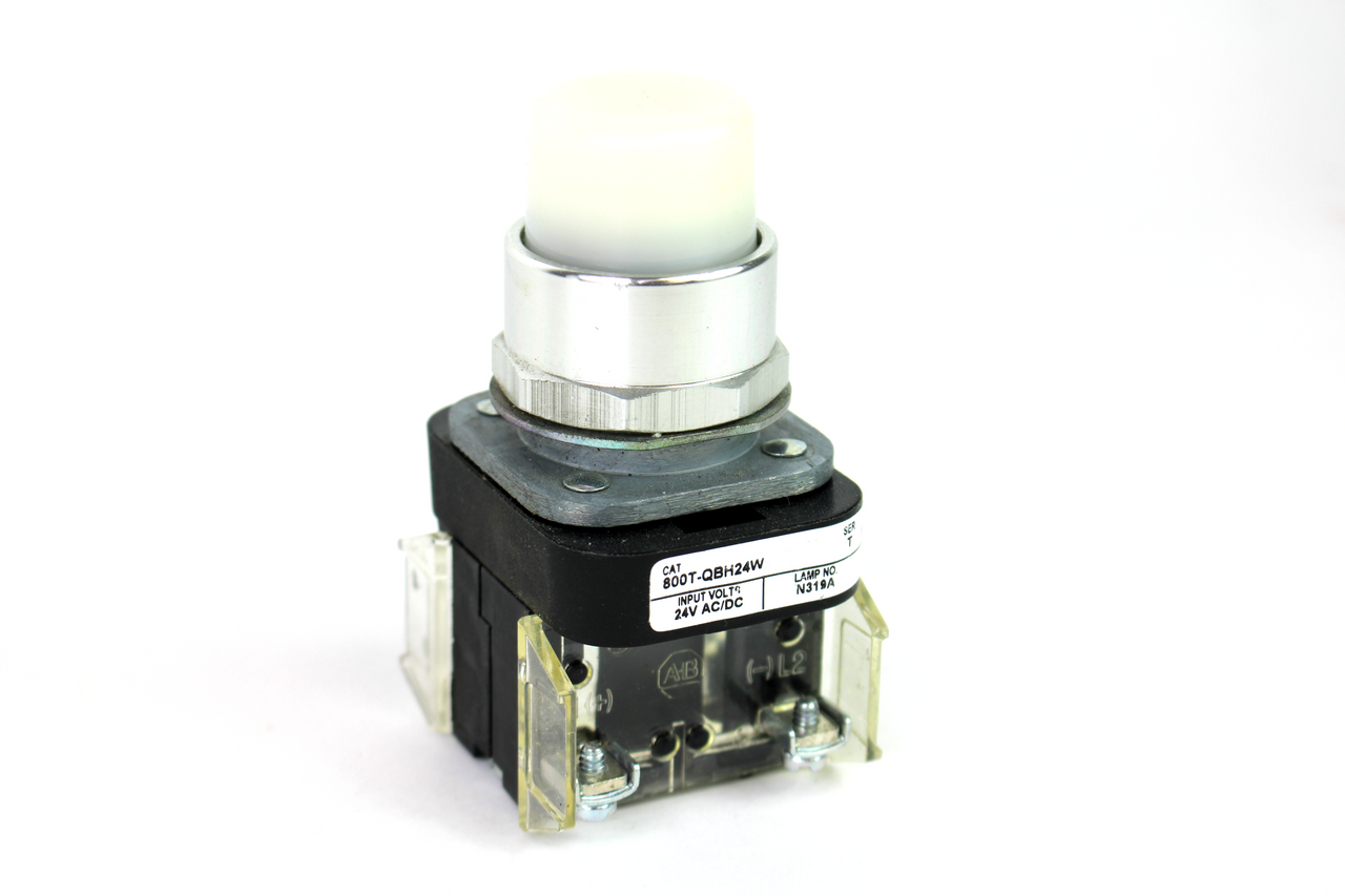 Allen Bradley 800T-QBH24W Ser. T Illuminated Push Button Switch, White, 24V AC/DC