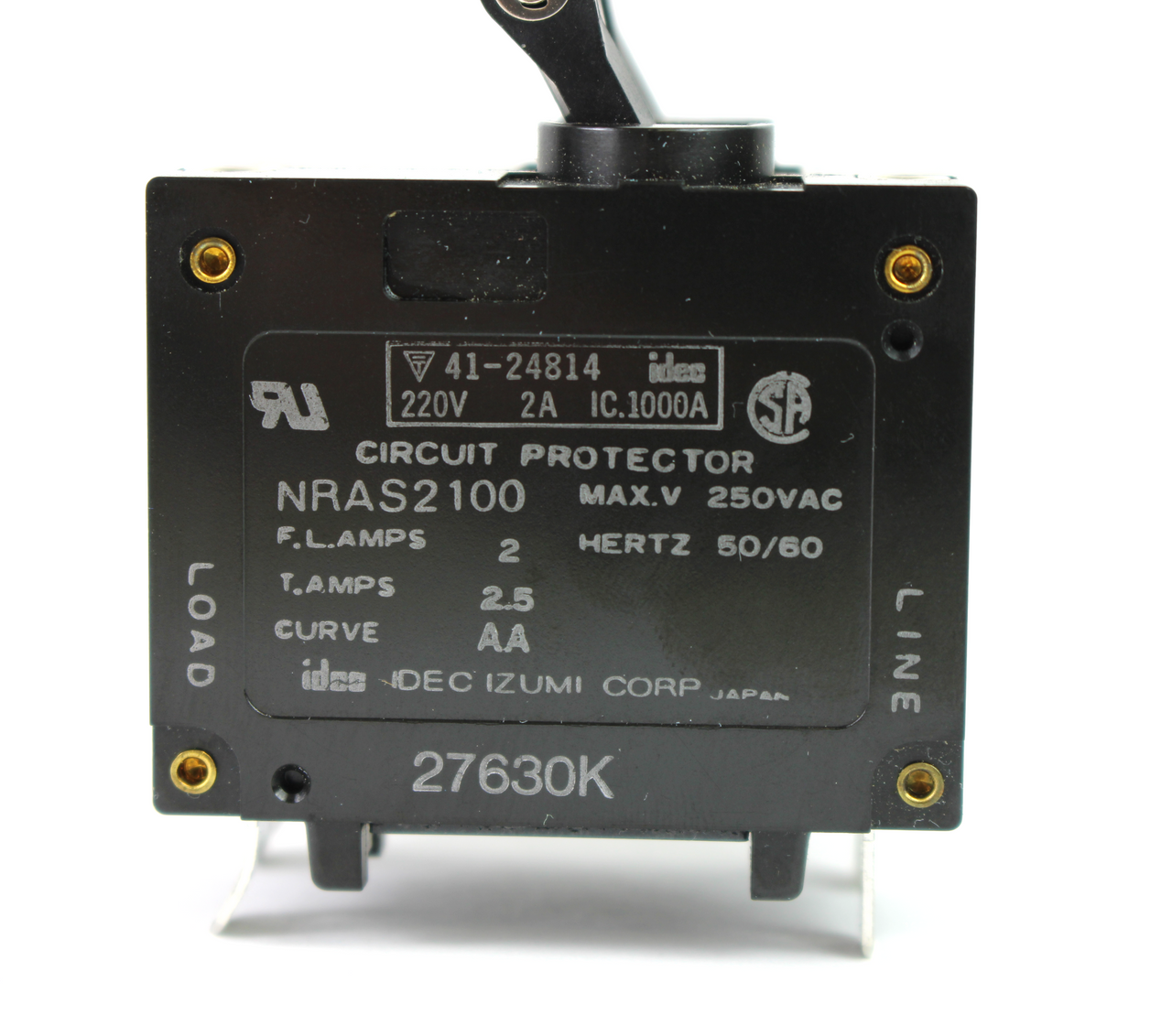 Idec Izumi Corp. NRAN 2100, 2 Amp, 2- Pole Circuit Protector