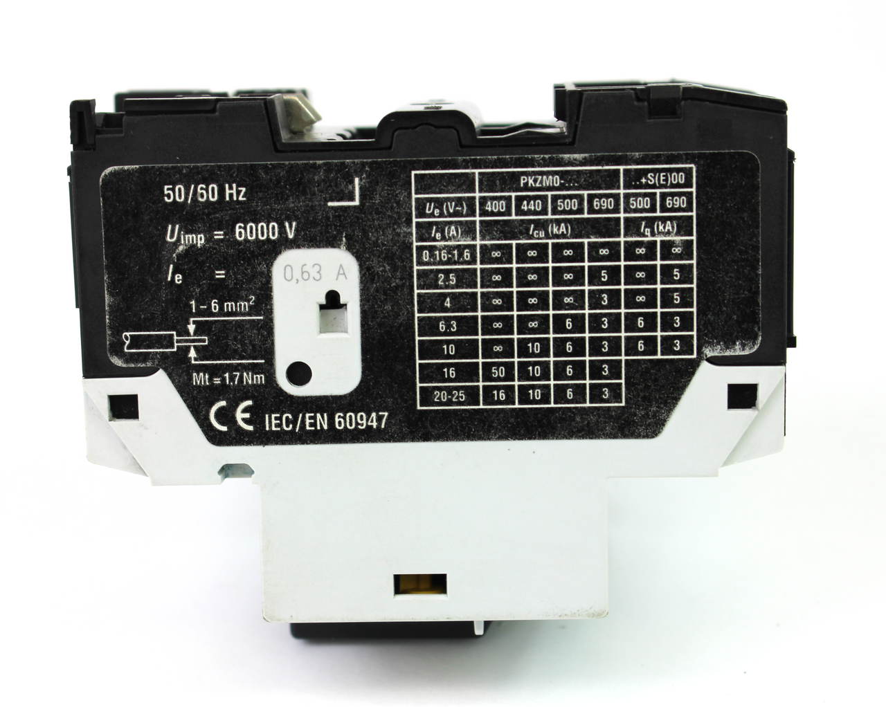 Moeller Eaton PKZM0-0,63 Protector, .63 Amp, 220/240V, 3 Pole