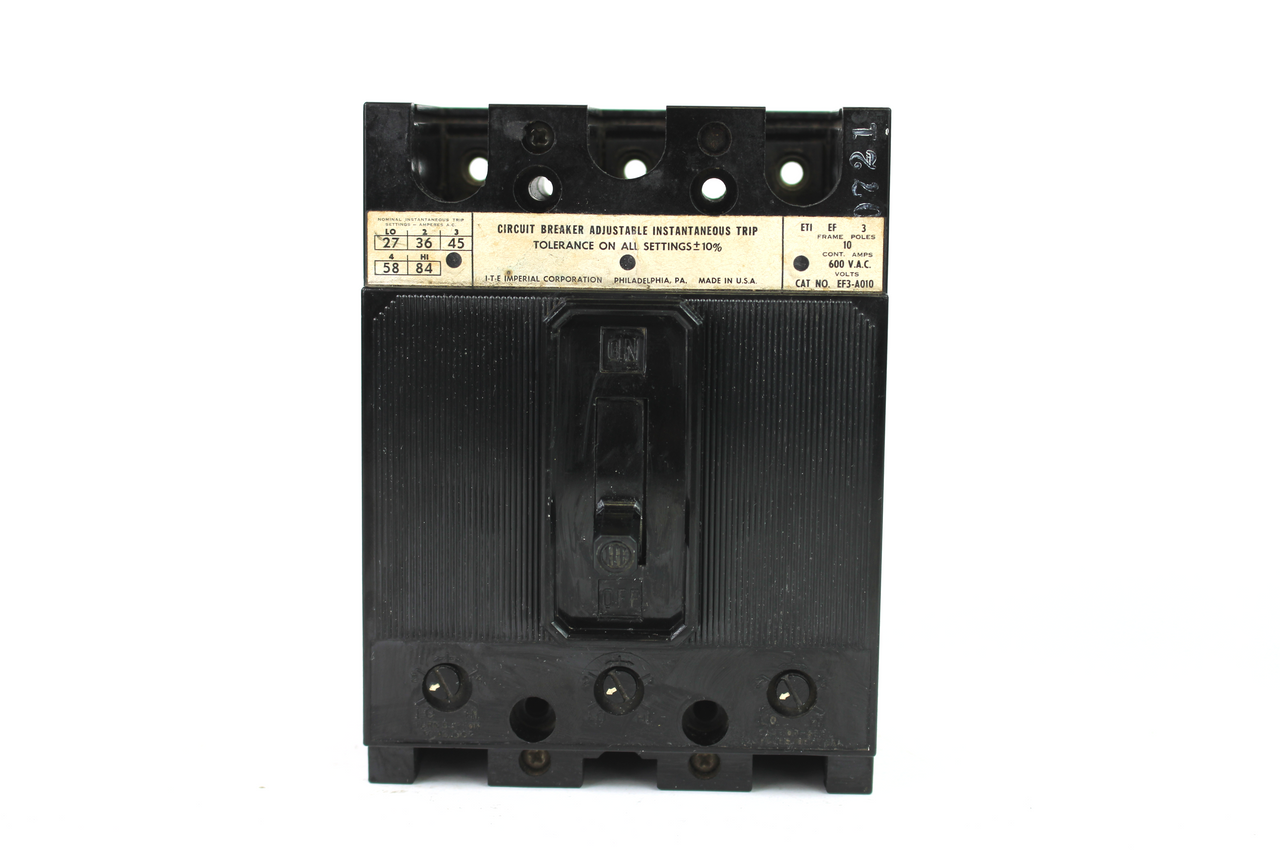 ITE EF3-A010 Circuit Breaker, 10 Amp, 600V AC, 3-Pole