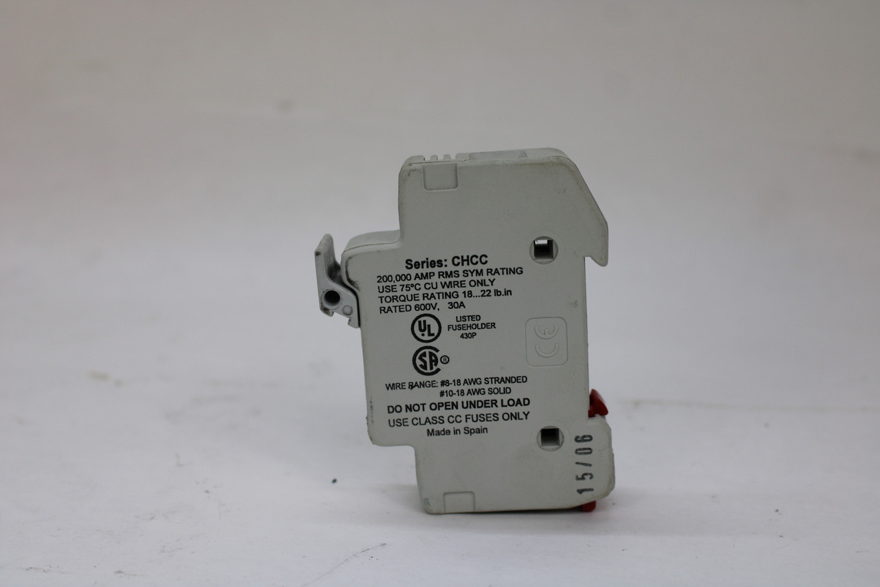 Bussmann Fuse Holder 30 Amp 600AC 1 Pole CHCC1DI Class CC