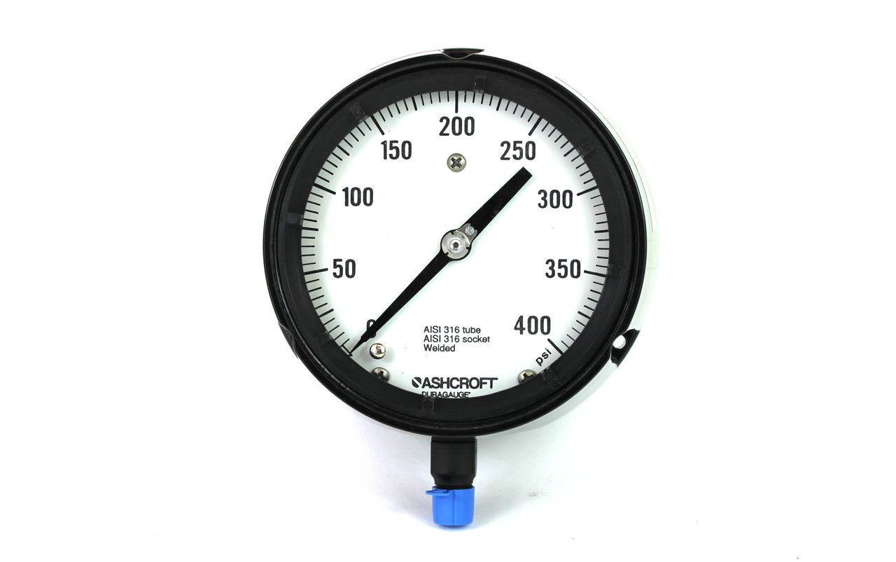 Ashcroft 45-1279-88L-02L-400 Duragauge Pressure Gauge, 4 1/2", 0-400 PSI