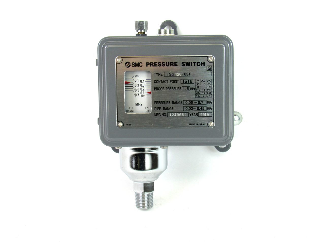 SMC ISG120-031 Pressure Switch, 1.5 MPa Proof Pressure