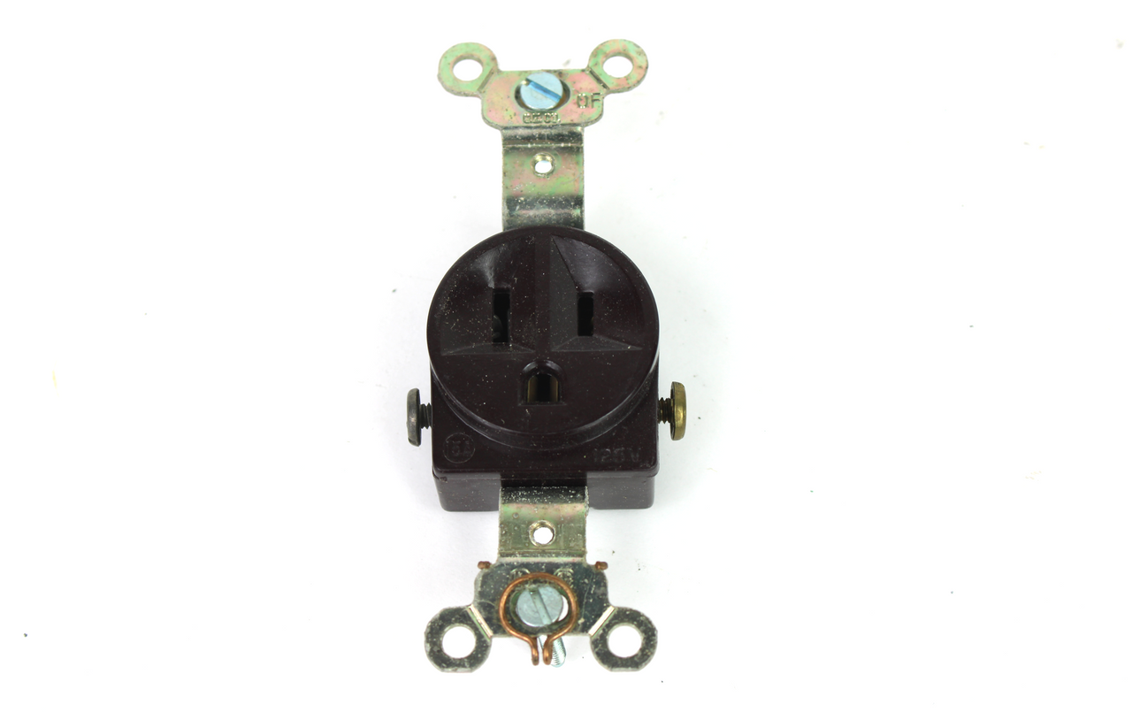 General Electric GE 5251-1 Single Grounding Receptacle, 15A, 125V