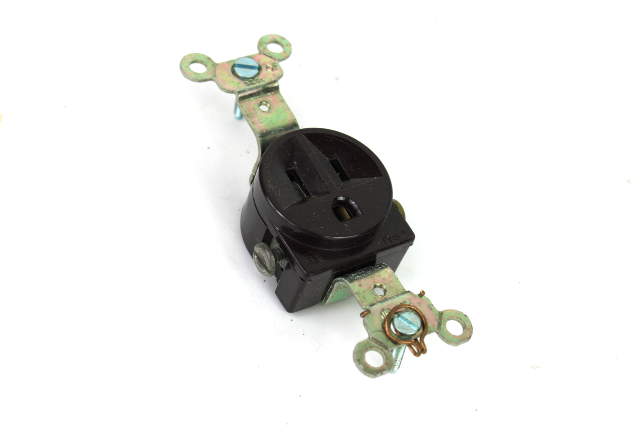 General Electric GE 5251-1 Single Grounding Receptacle, 15A, 125V