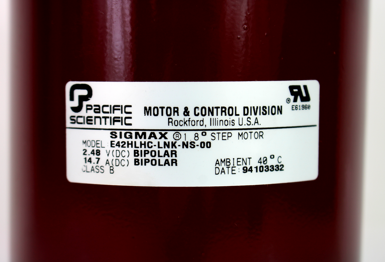 Pacific Scientific E42HLHC-LNK-NS-00 Sigmax 1.8° Step Motor, 2.48V DC
