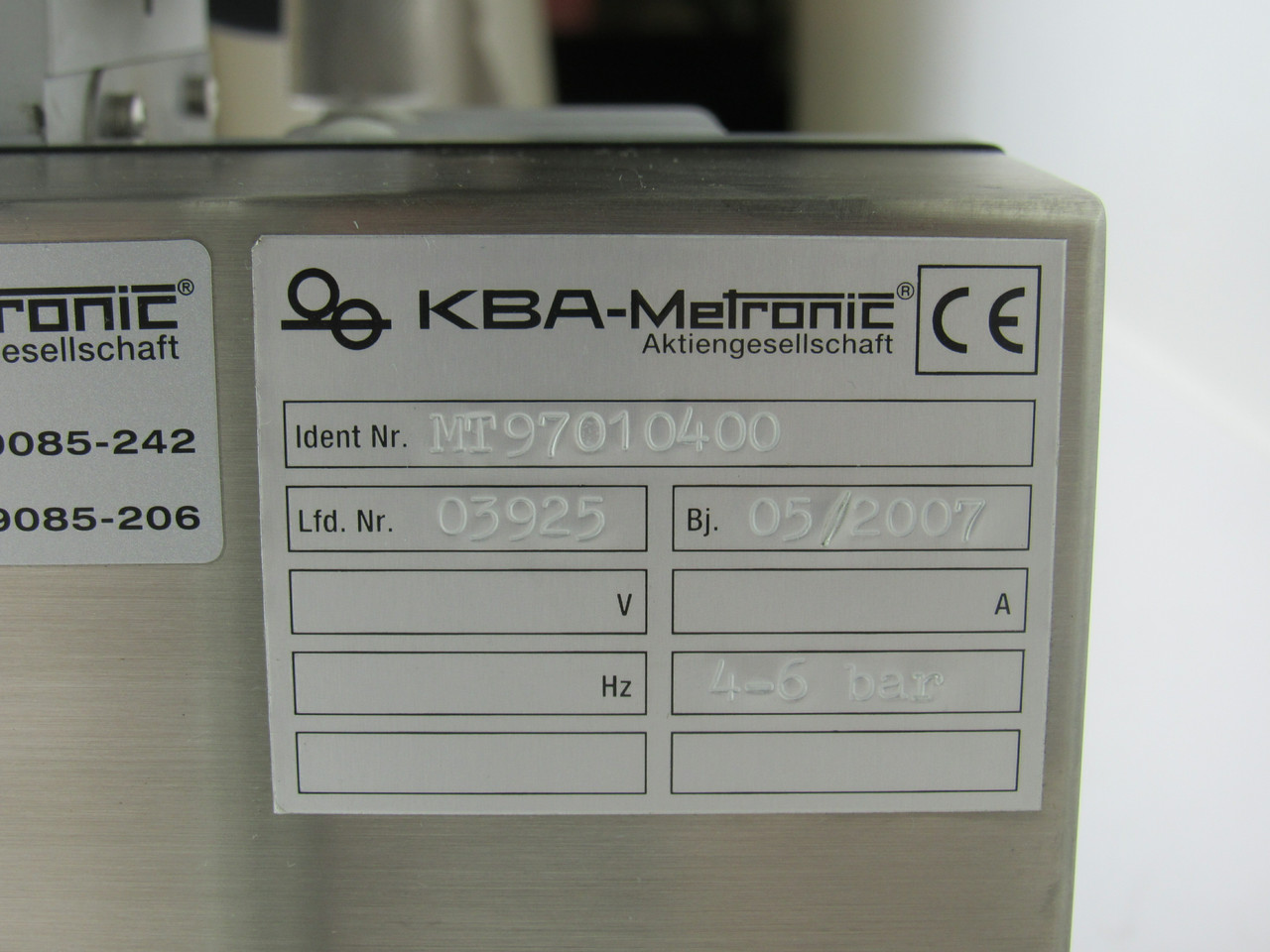 KBA-Metronic M03.1 MT97010400 Foil Hot Stamping Unit w/ MTEU0100 Controller