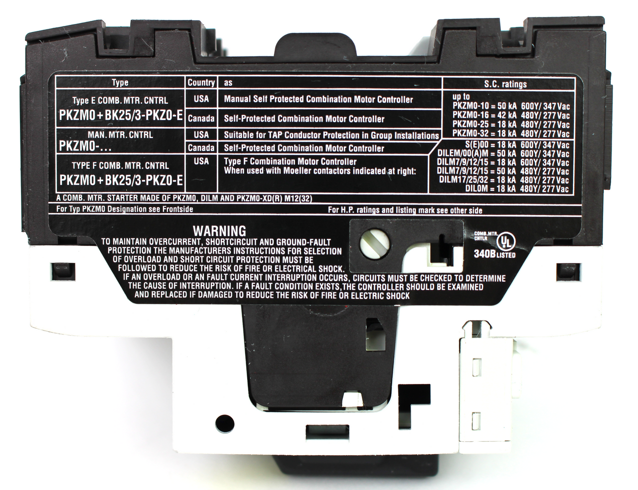 Moeller PKZM0-0,4 Motor Protective Circuit Breaker, 1A, 230 V