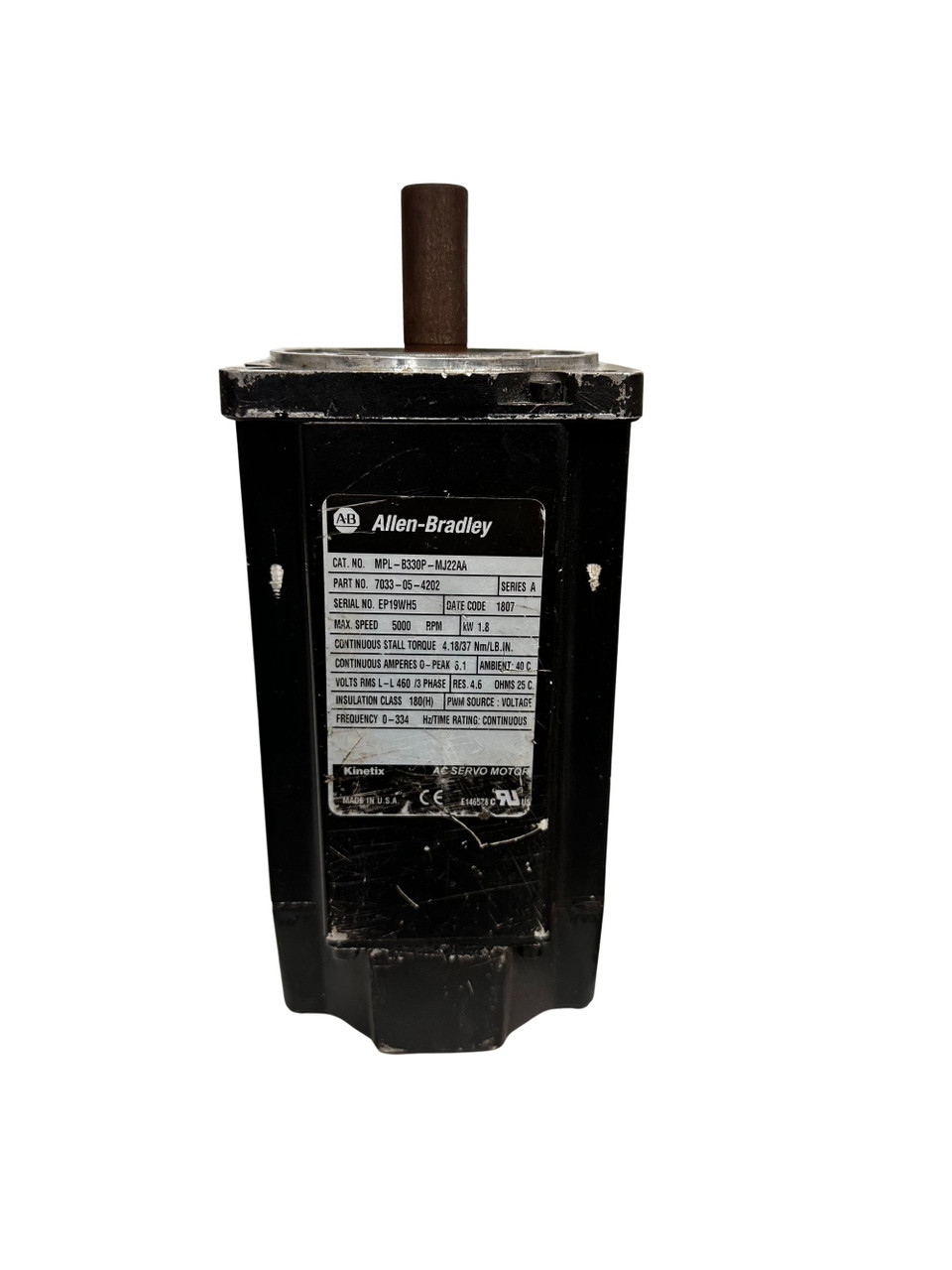 Allen Bradley MPL-B330P-MJ22AA Servo Motors - Photo 4 - Used Fair Condition