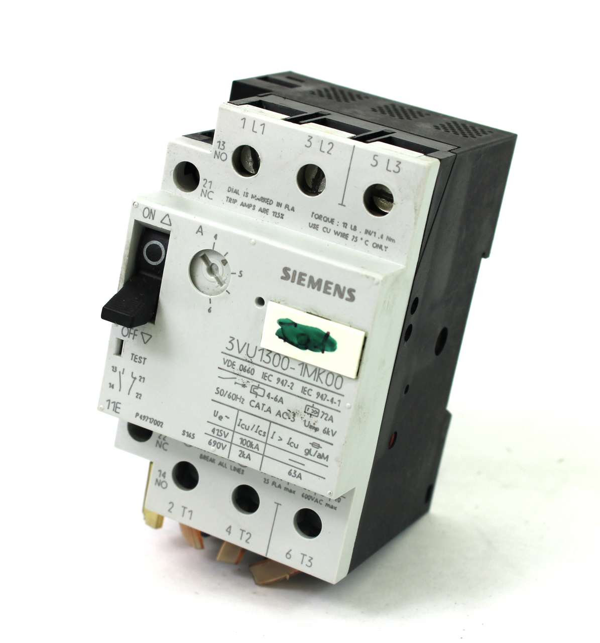 Siemens VU1300-1MK00 Motor Starter 3 Pole