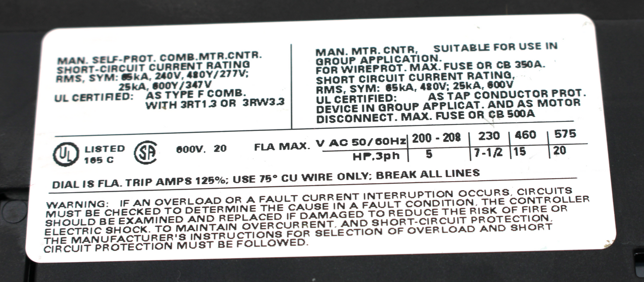 Siemens 3RV1031-4BA10 Motor Protection Circuit Breaker