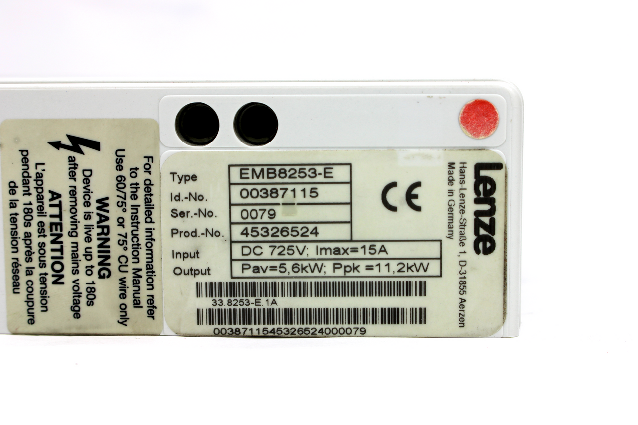 Lenze EMB8253-E Brake Module, 725V DC, 15 Amp