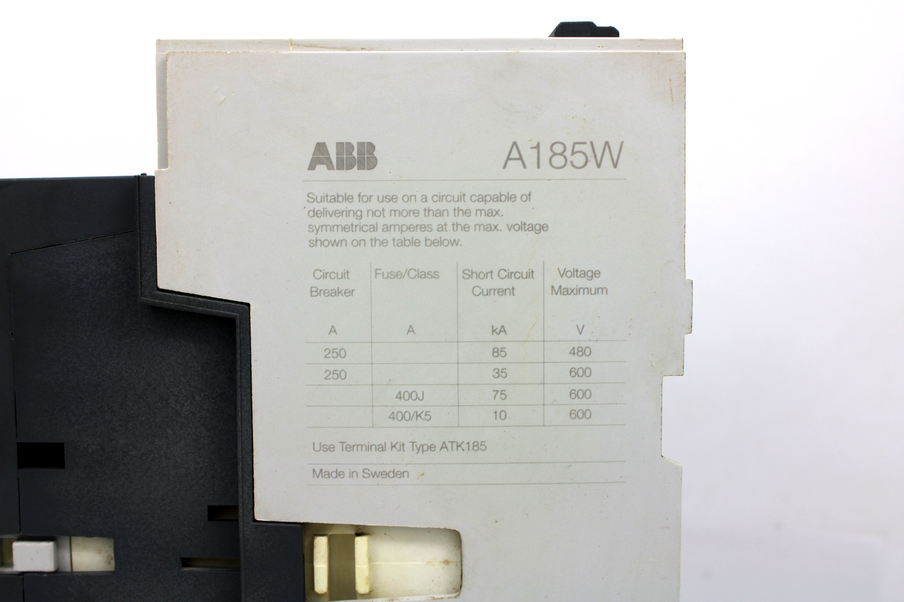 ABB A185W-20 Welding Isolation Contactor, 600V AC, 250A