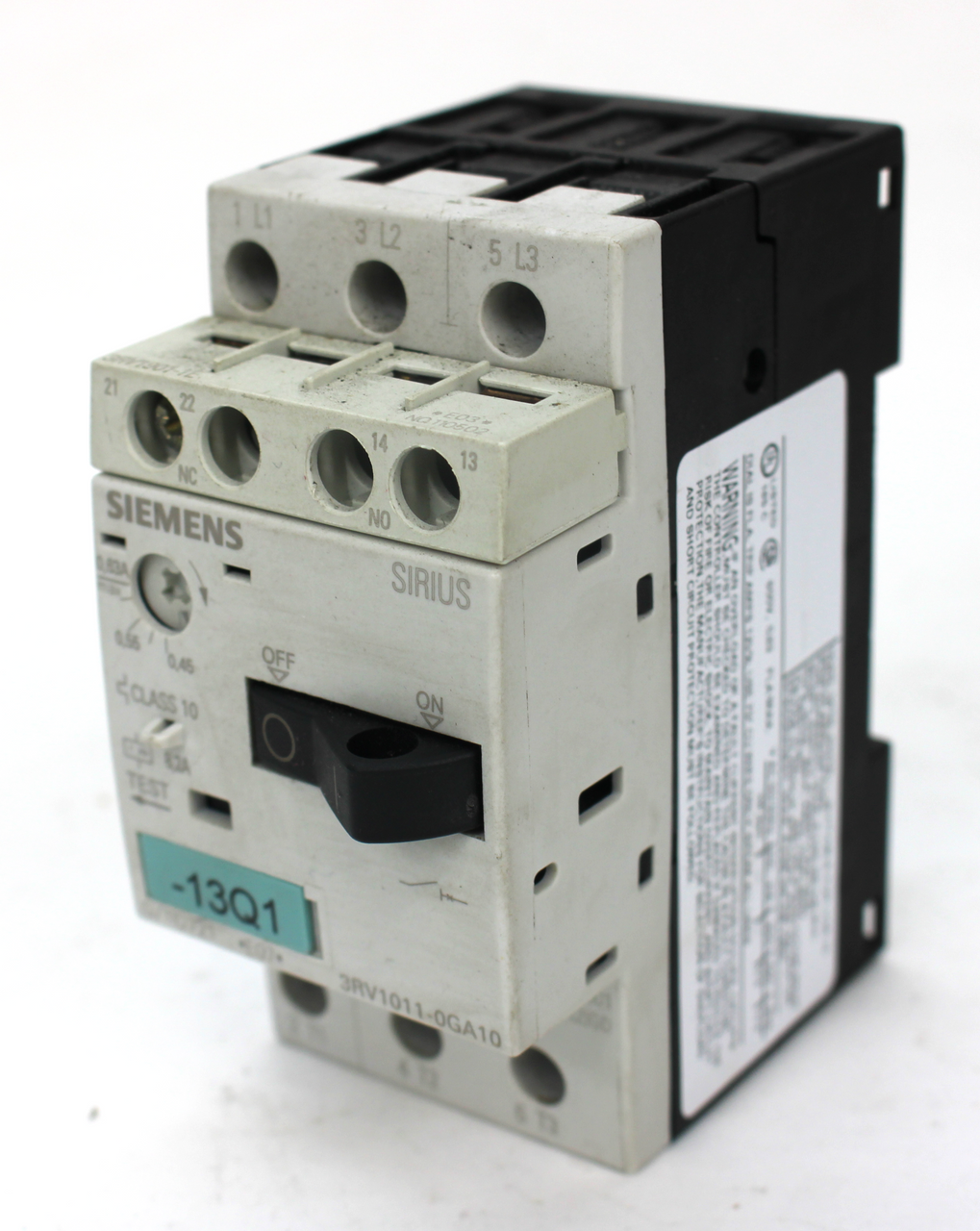 Siemens 3RV1011-0GA10 Contactor 3 Pole