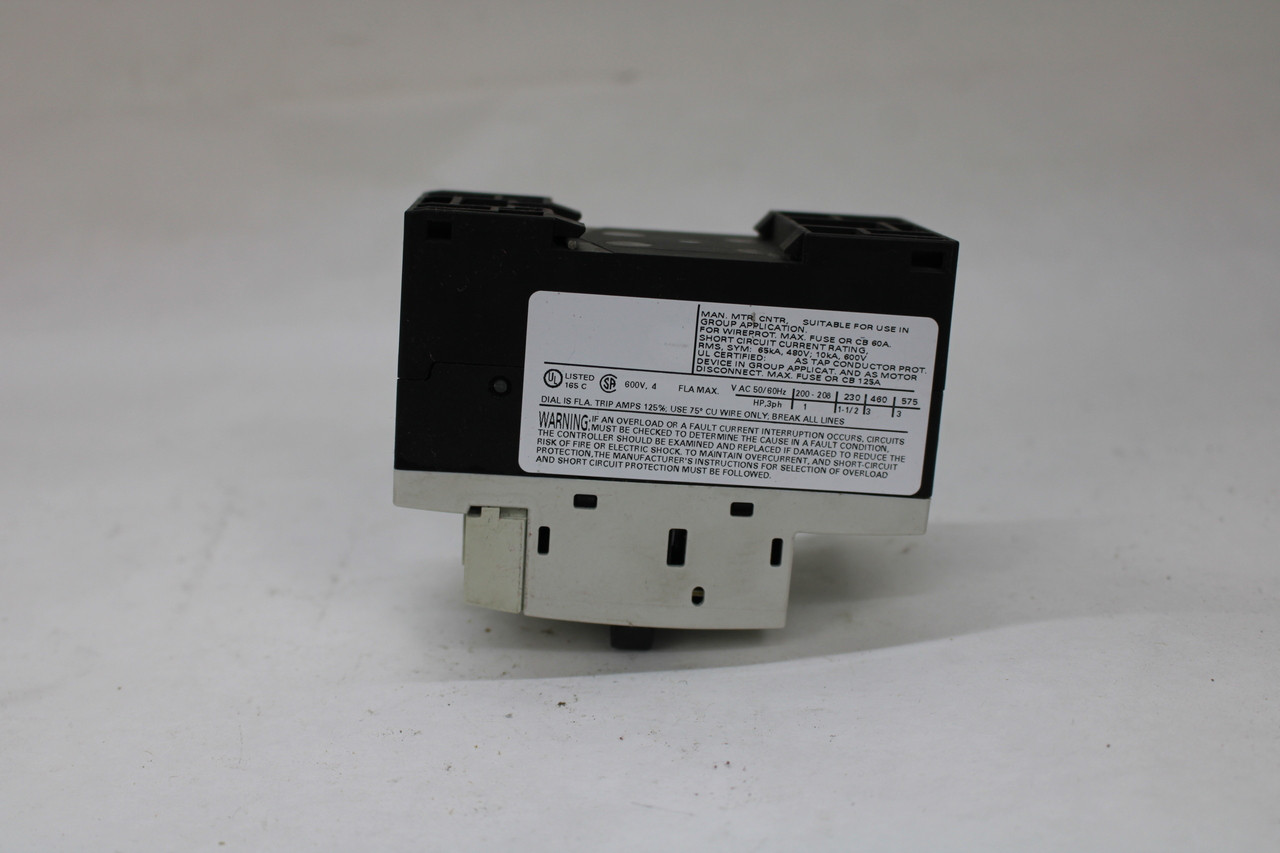 Siemens 3RV1011-1EA10 Contactor 3 Pole, 600V