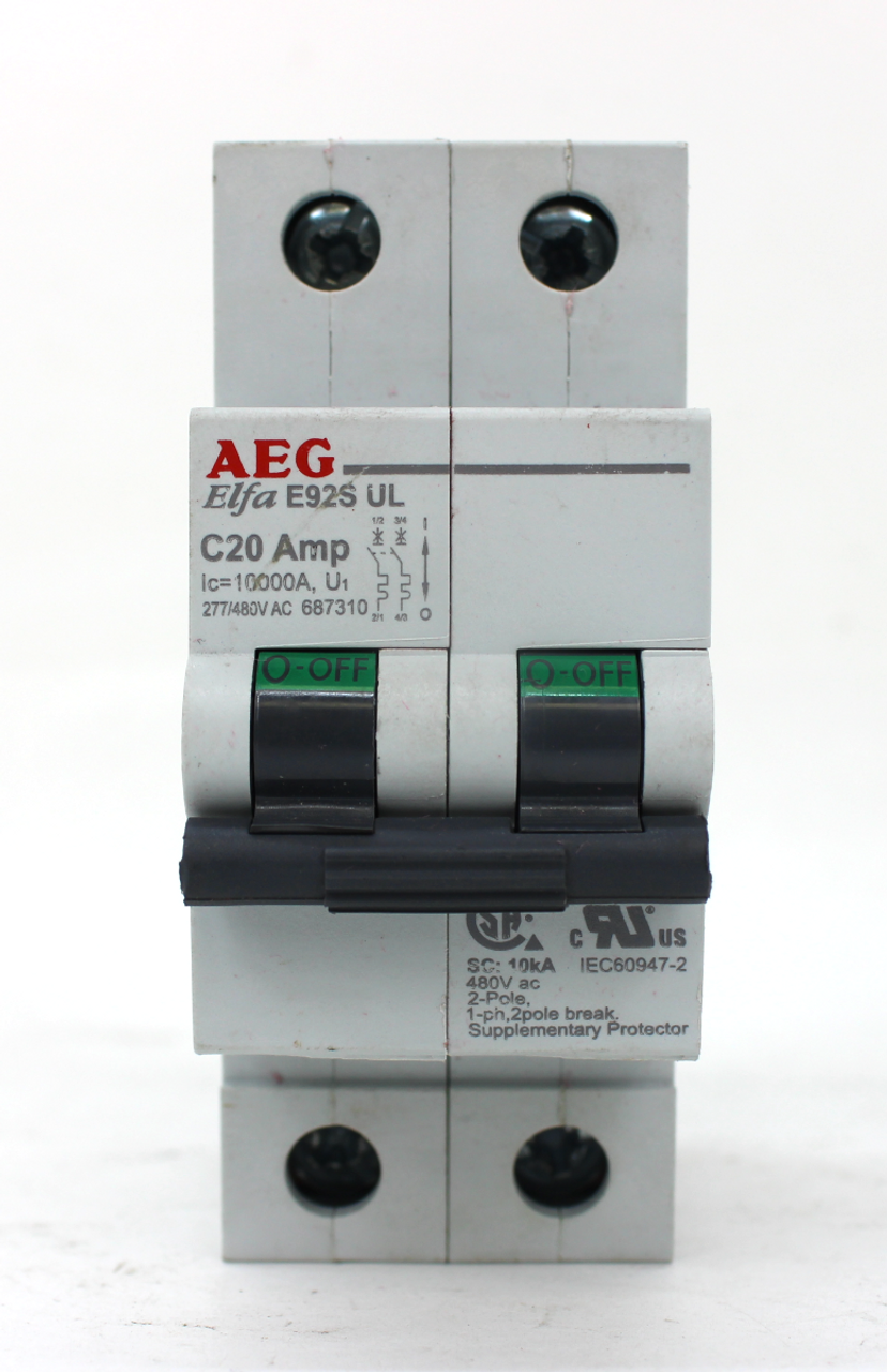 AEG Elfa E92S UL C20 Amp Circuit Breaker 2-Pole