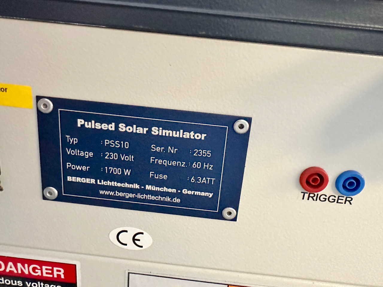 Berger PSS10 Pulsed Solar Simulator 1700W w/ PSL SCD Load Measurement & IV Curve