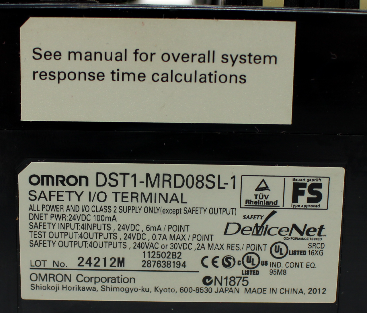 Omron DST1-MRD08SL-1 Safety I/O Terminal, 24VDC