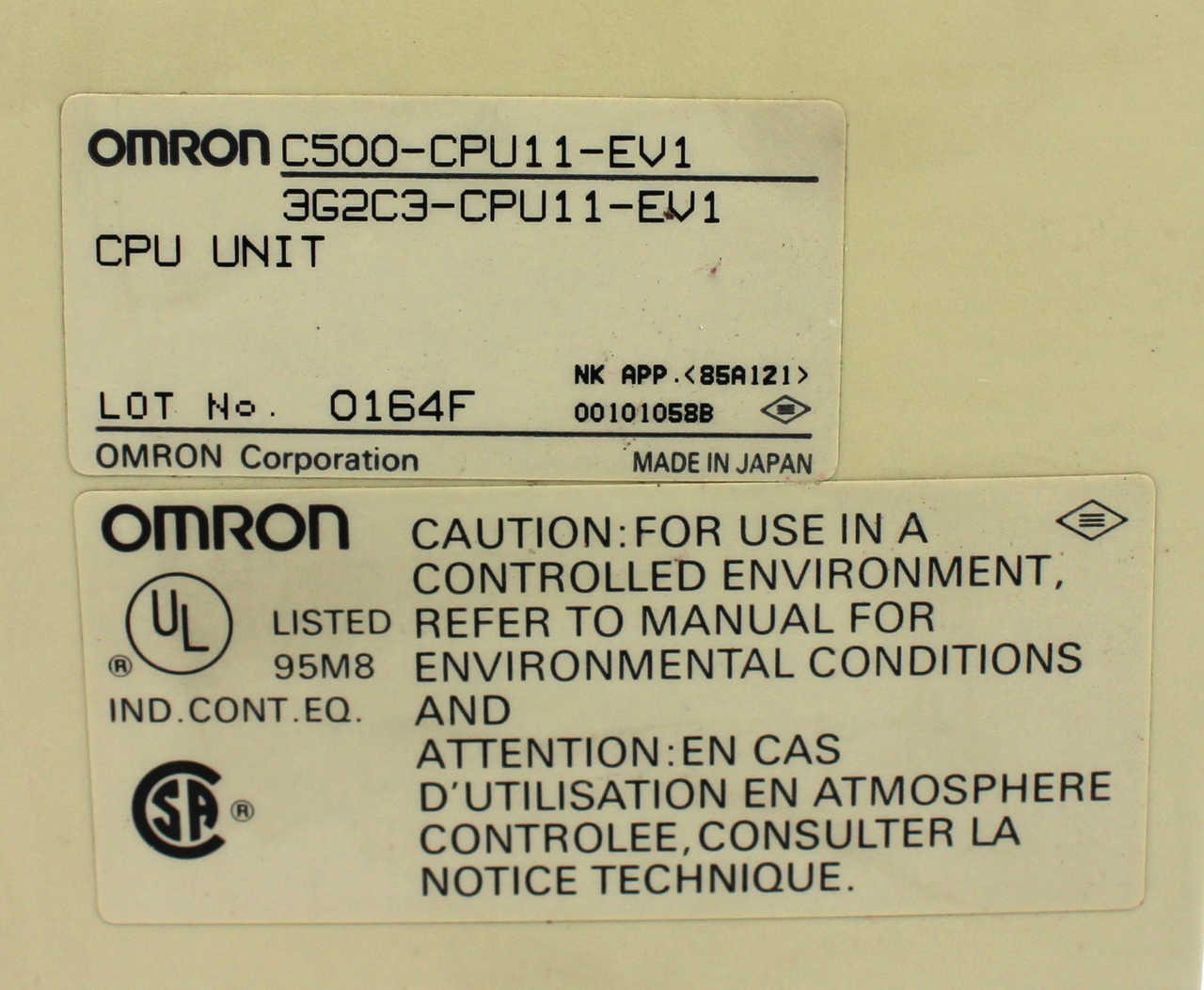 Omron C500-CPU11-EV1 Programmable Controller 3G2C3-CPU11-EV1