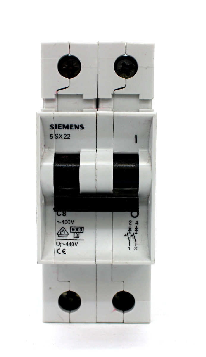 Siemens 5SX22 C8 Circuit Breaker, 8 Amps