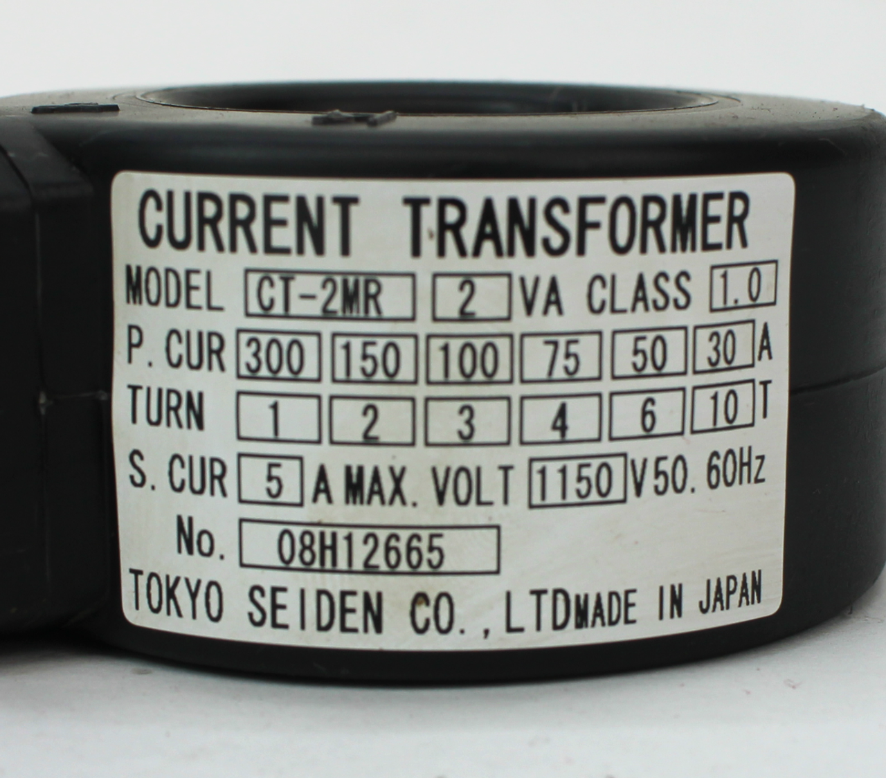 Tokyo Seiden CT-2MR Current Transformer, 30-300A