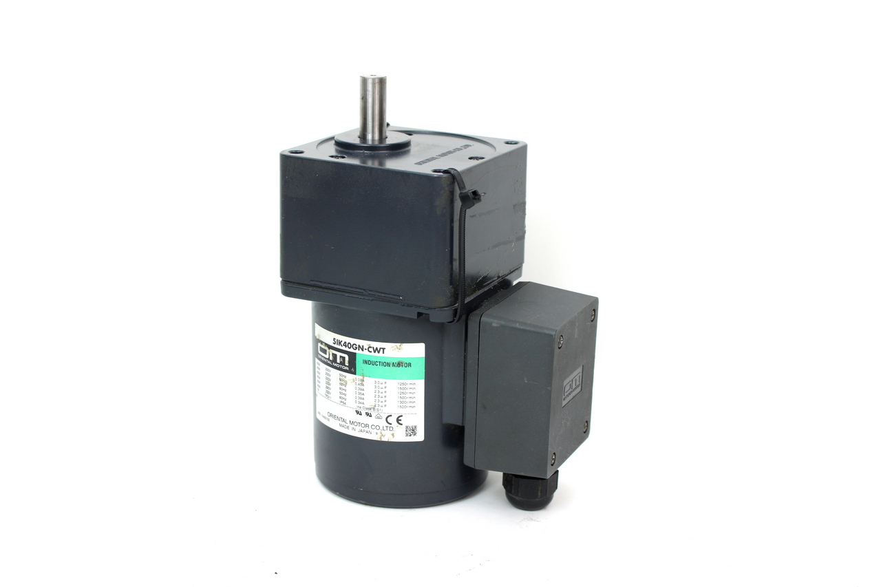 Oriental Motor 5IK40GN-CWT Induction Motor w/ 5GN120KA Gear Head, 40W, 1500 r/min