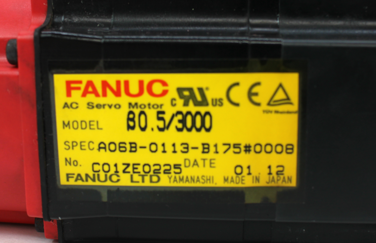 Fanuc A06B-0113-B175#0008 AC Servo Motor & E060SS-CI44 AccuDrive w/ Guide Actuator