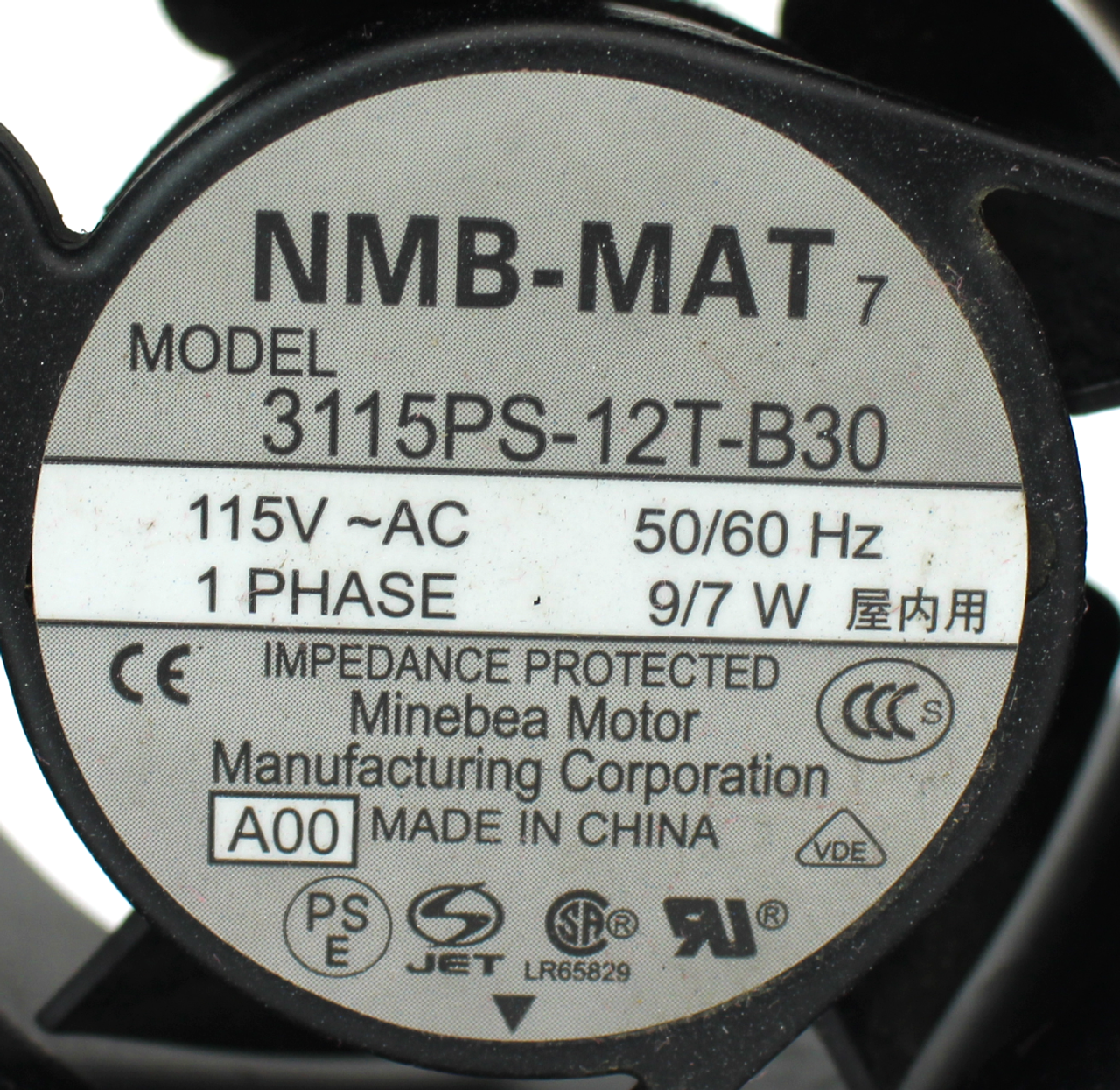 NMB-MAT 3115PS-12T-B30 Cooling Fan Ball Bearing, 115VAC