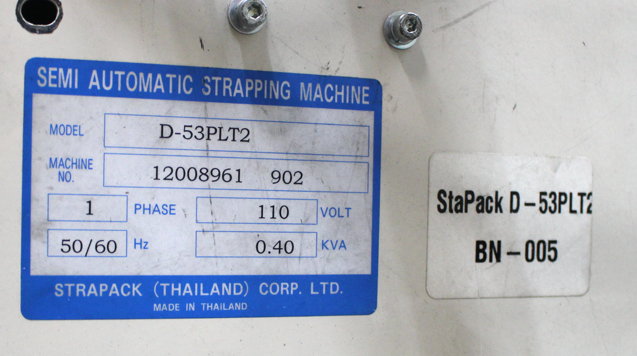 Strapack Corp D-53PLT2 Semi Automatic Strapping Machine, 110V
