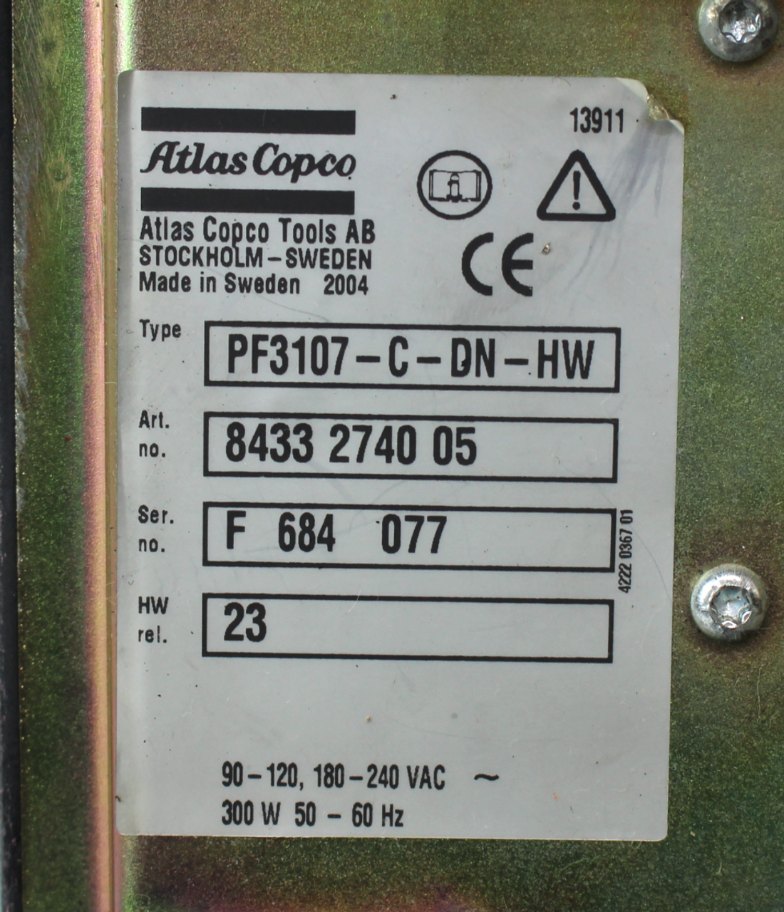 Altas PF3107-C-HW, Tensor 3-7 Nutrunner Torque Drive Controller