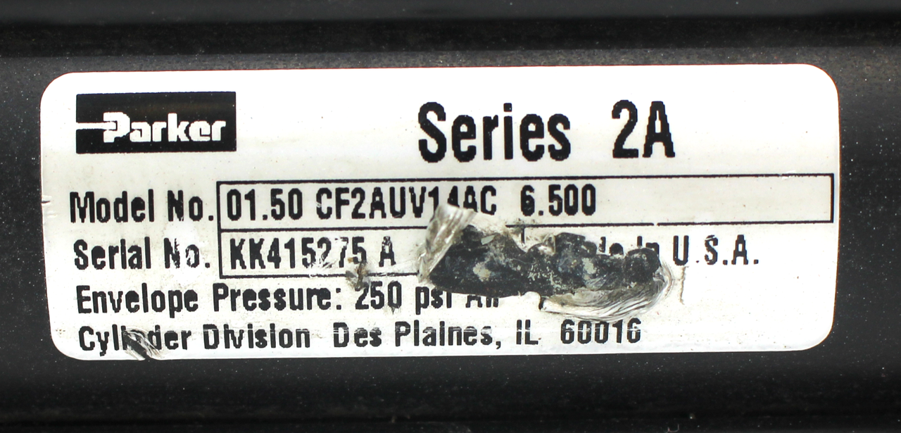 Parker 01.50 CF2AUV14AC 6.500 Pneumatic Cylinder, 250PSI