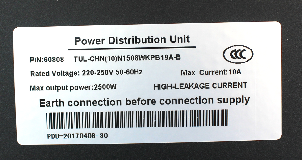 International Configuration 60808 Power Distribution Unit For Cabinet, 200-250V