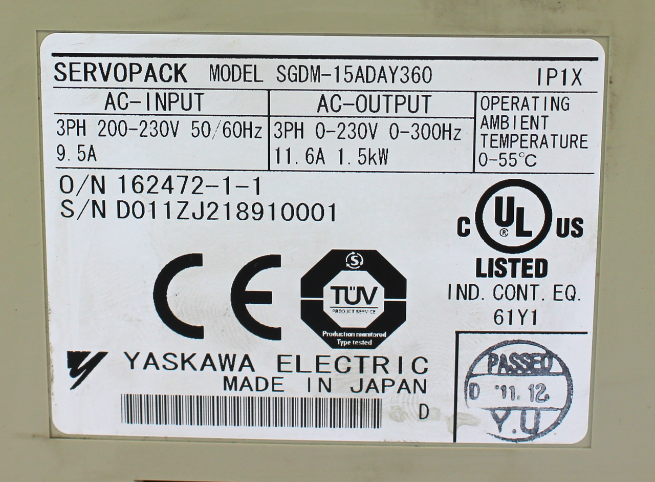 Yaskawa SGDM-15ADA Servo Amplifier, 200V