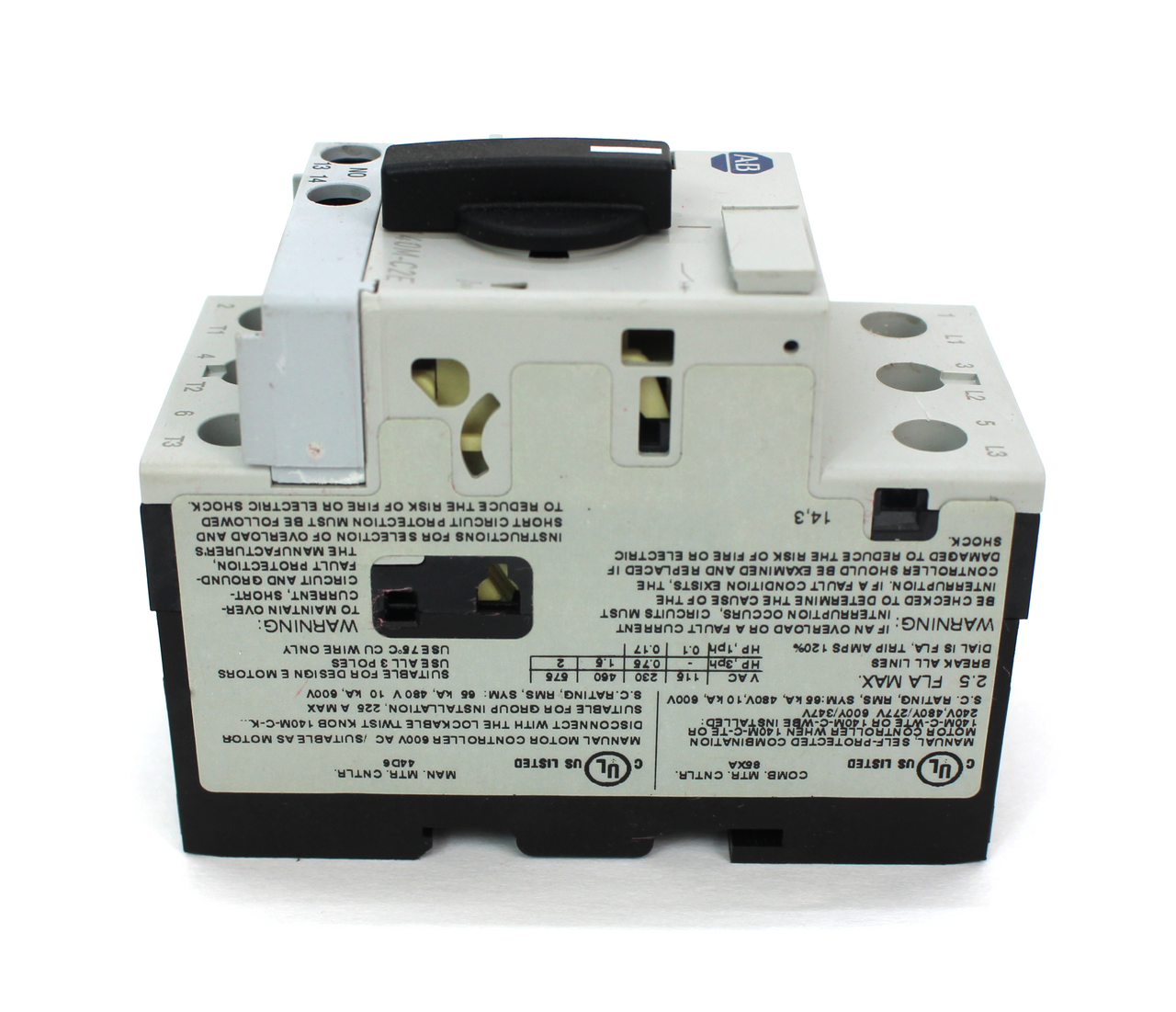 Allen Bradley 140M-C2E-B25 Ser.B Motor Protector 1.6-2.5A