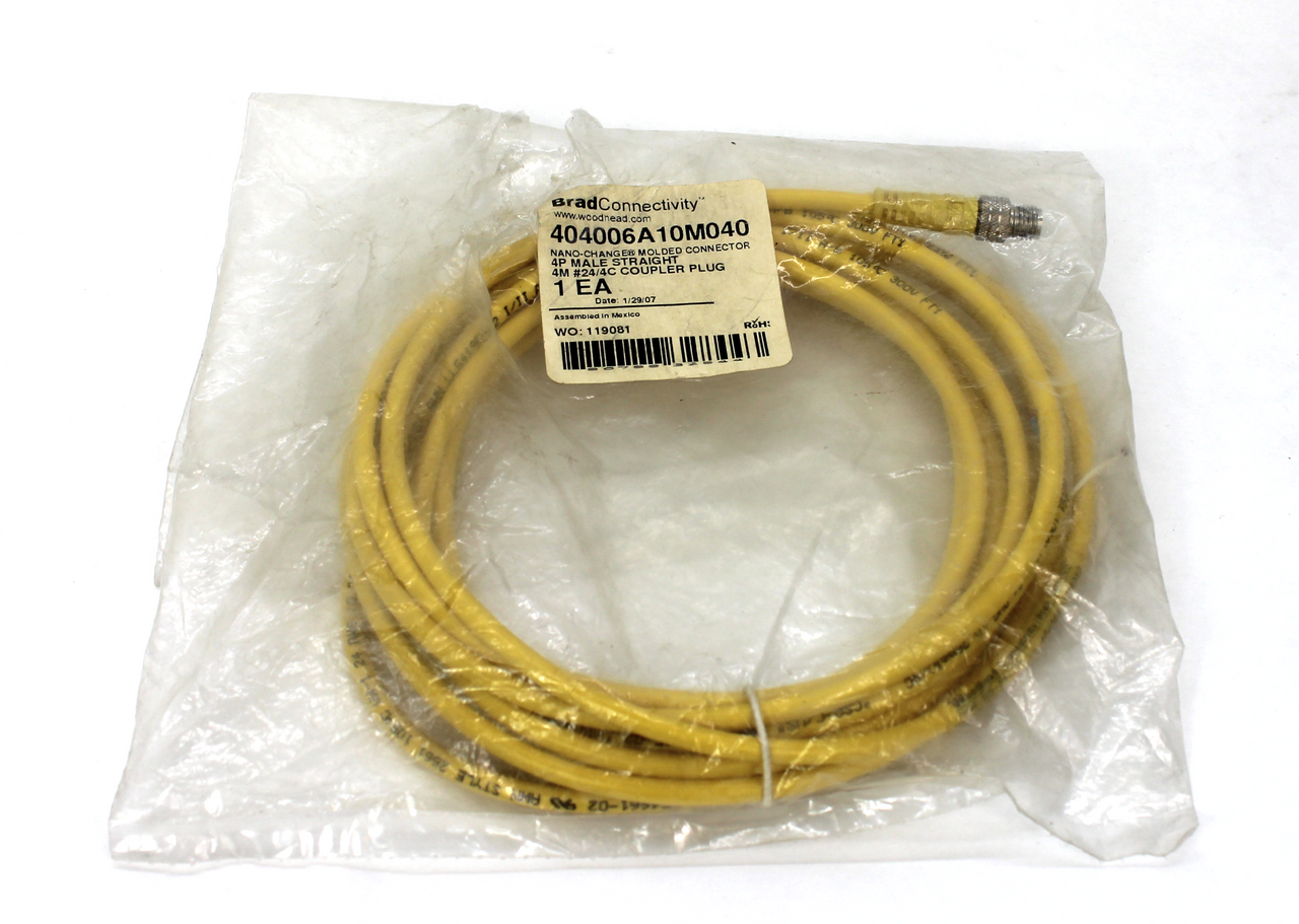 Woodhead 404006A10M040 Male Straight Coupler Plug