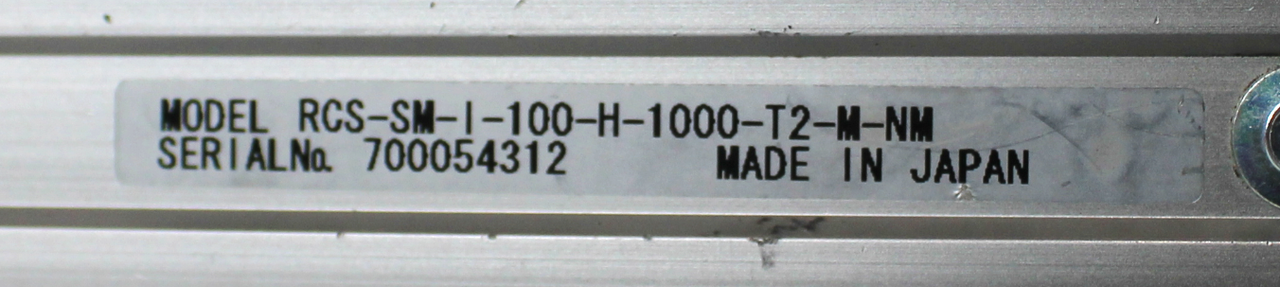 IAI RCS-SM-I-100-H-1000-T2-M-NM Linear Actuator, 40 1/2" Travel Time