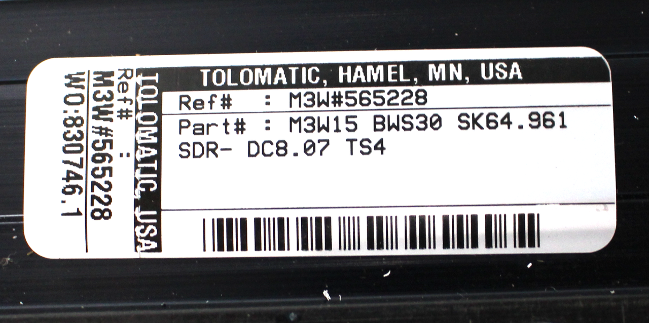 Tolomatic M3W15 BWS30 SK64.961 Linear Actuator, 61" Travel Time