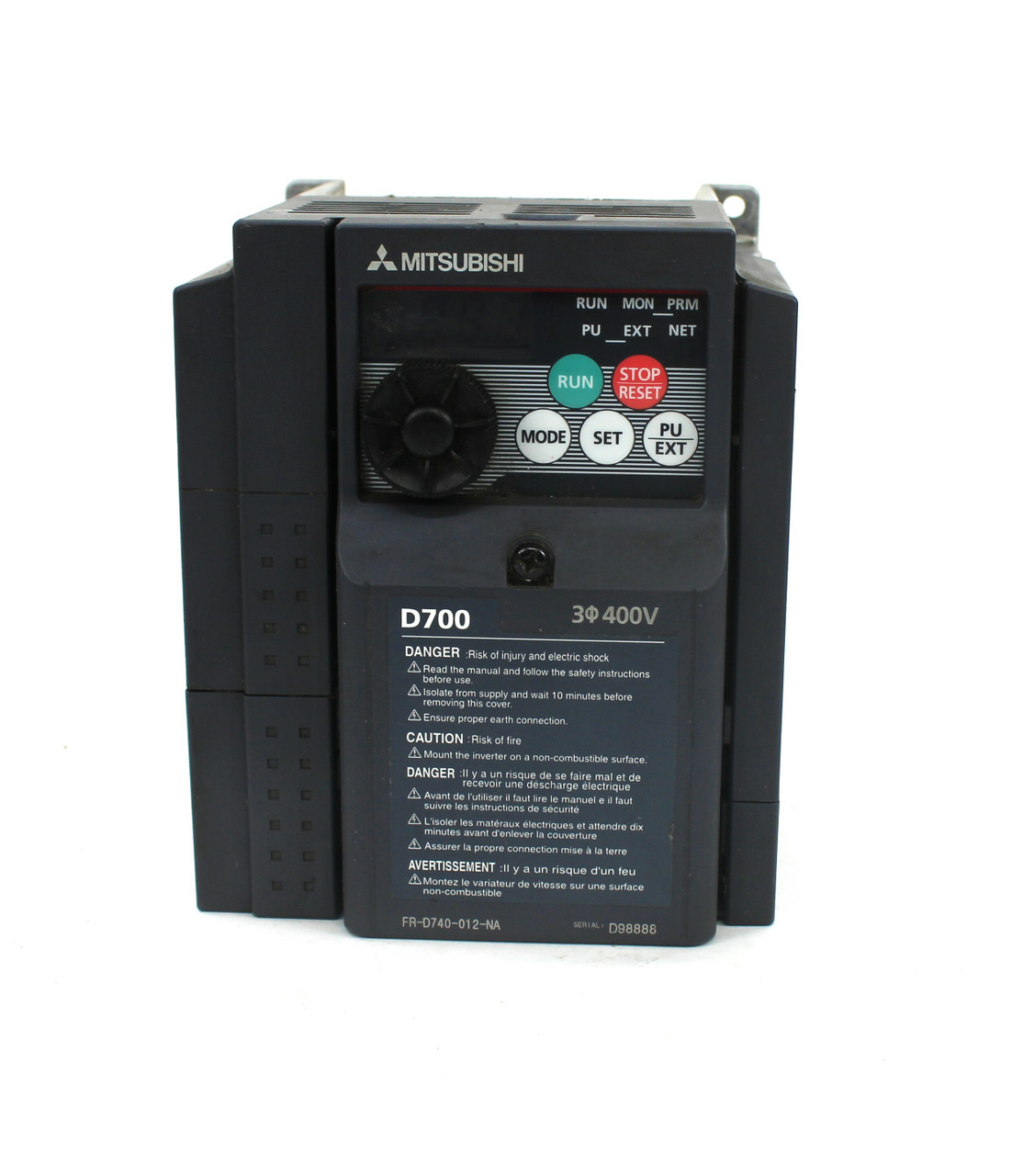 Mitsubishi FR-D740-012-NA Inverter AC Drive, 3 Phase, 380-480V Max