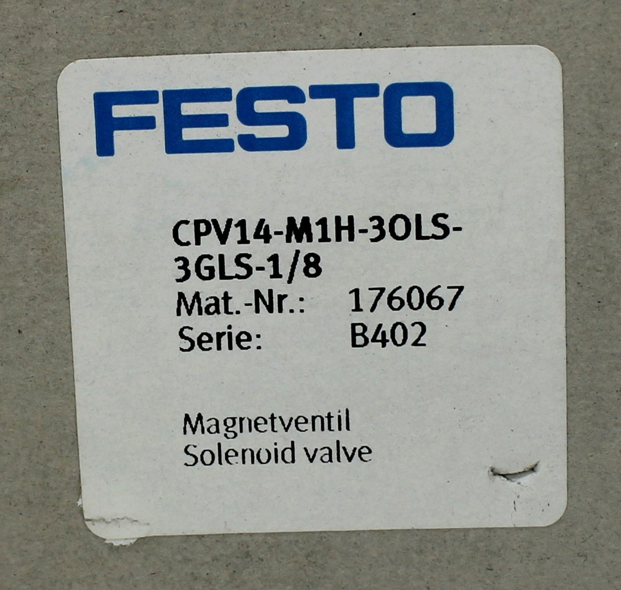 Festo CPV14-M1H-30LS-3GLS-1/8 Solenoid Valve