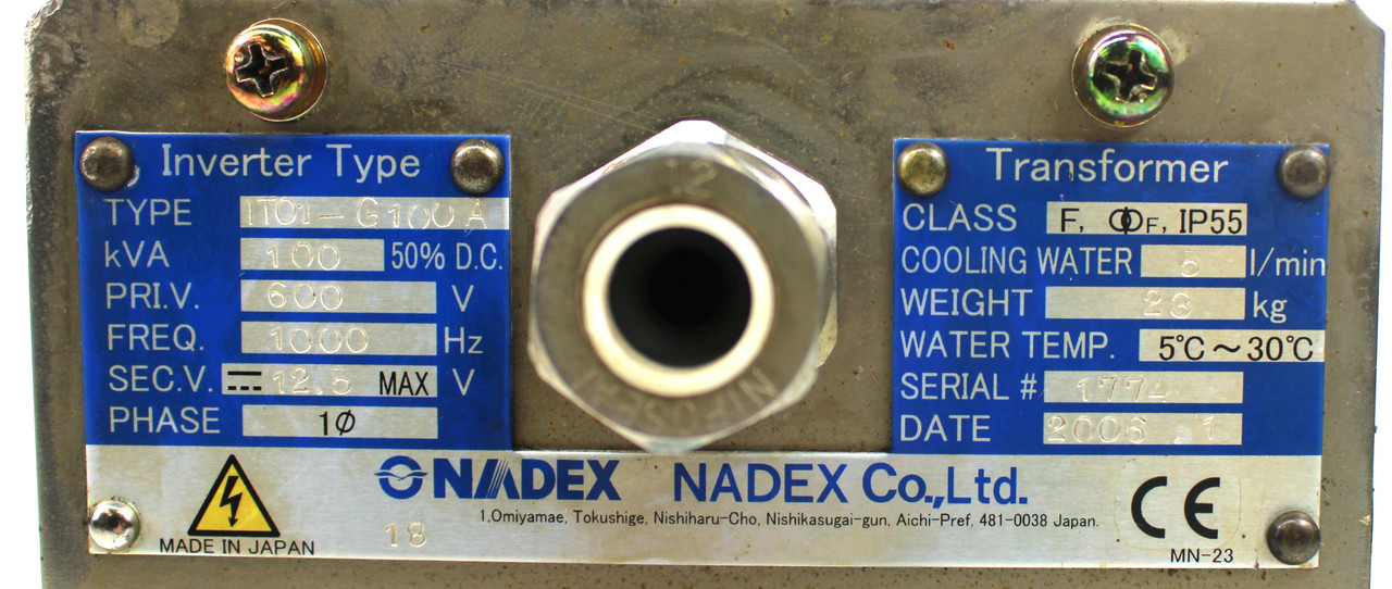 Nadex IT01-G100A Welding Inverter Transformer, 100kVA
