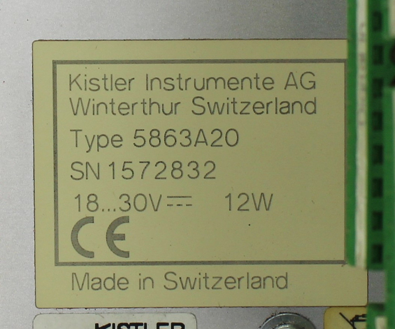 Kistler 5863A20 Operator Interface Panel