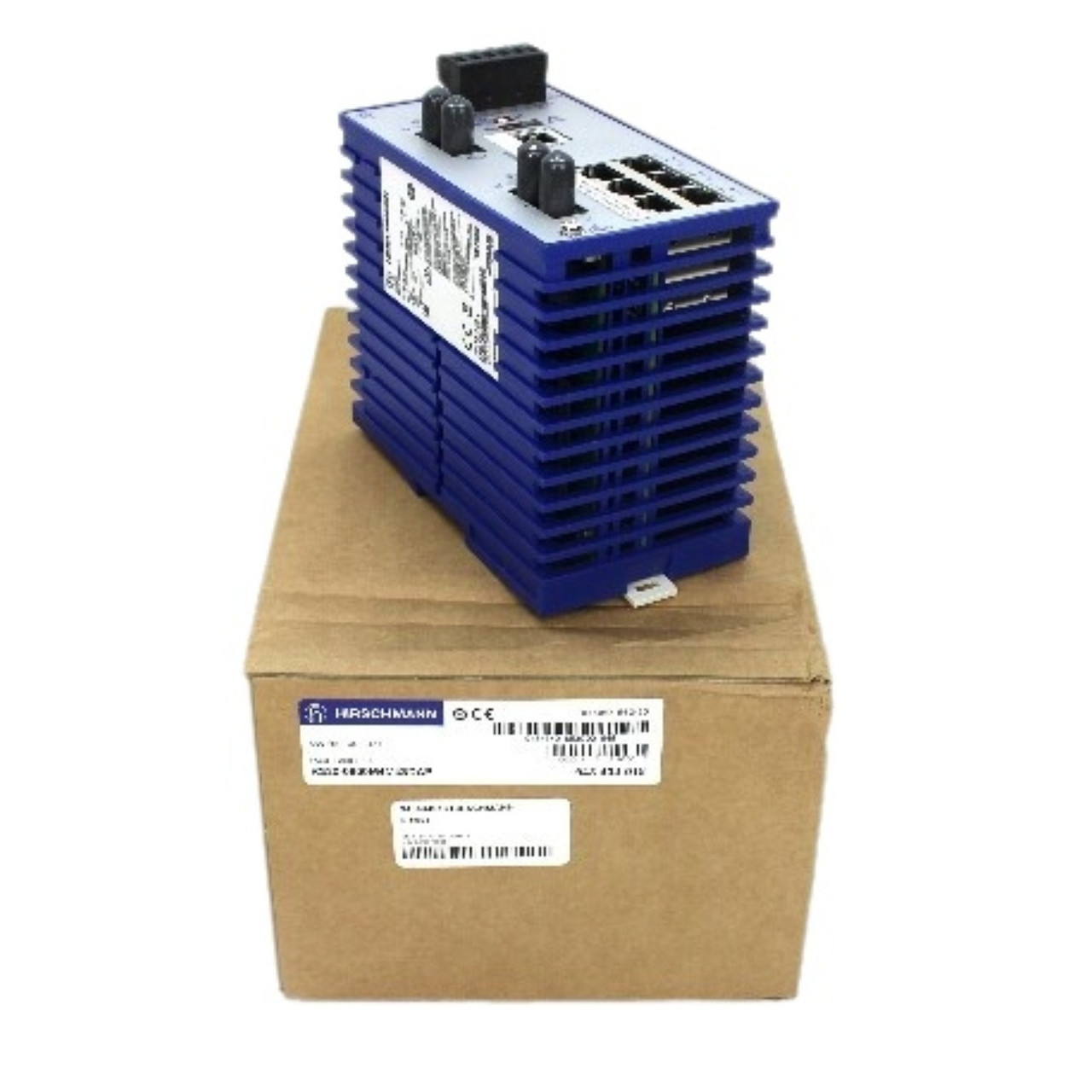 Hirschmann RS20-0800M4M4SDAP Industrial Ethernet Switch 8-Port Managed DIN Rail Mount Blue Housing Front View