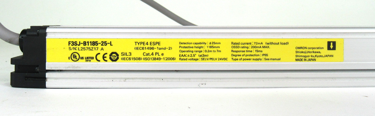 Omron F3SJ-B1185-25-L Safety Light Curtain 46.65" Emitter