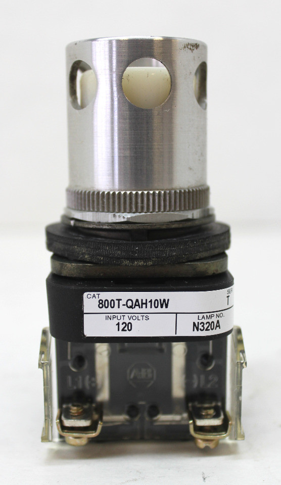 Allen Bradley 800T-QAH10W Illuminated White Momentary Pushbutton W/Guard 120V