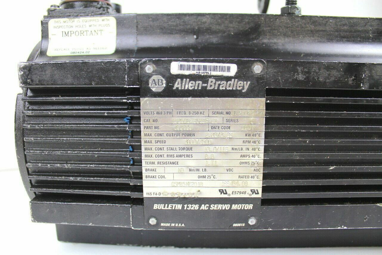 Allen Bradley 1326AB-B520F-21 Servo Motor 3.36Kw 3500 RPM 163333