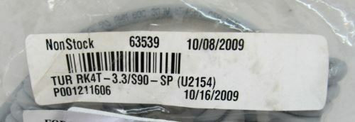Turck RK 4T-3.3/S90-SP 5-Pin Molded Cordset, U2154