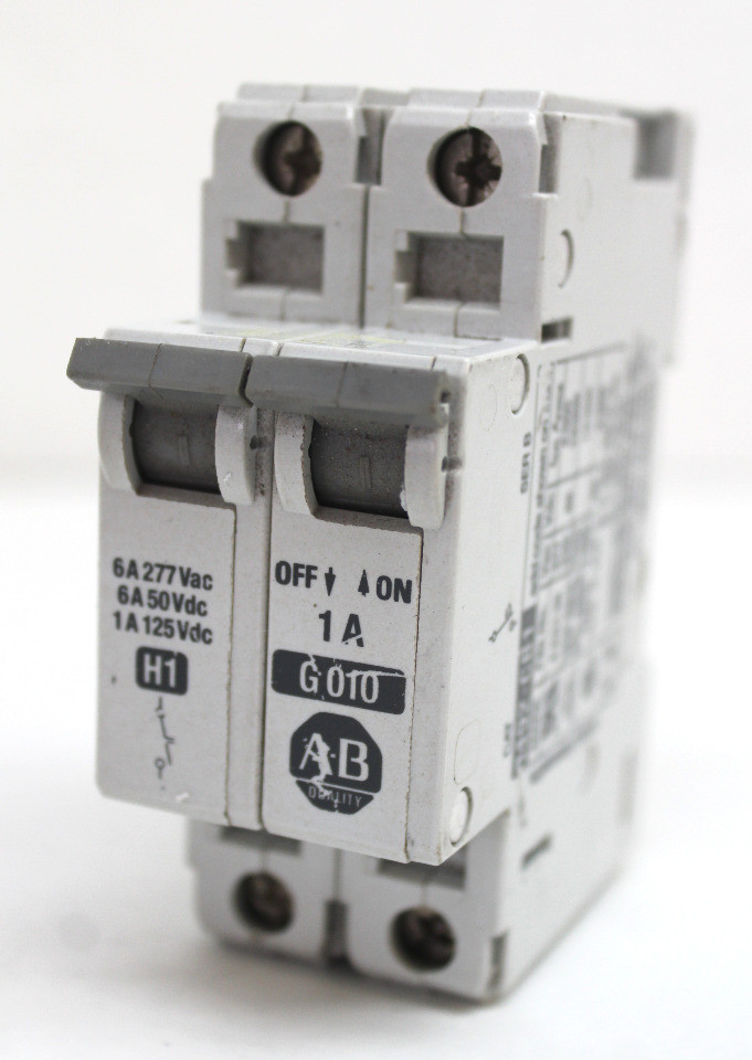 Allen Bradley 1492-CB1G010 Ser. B Circuit Breaker 1 Pole 1 Amp 277 V w/1492-ACB Ser. B