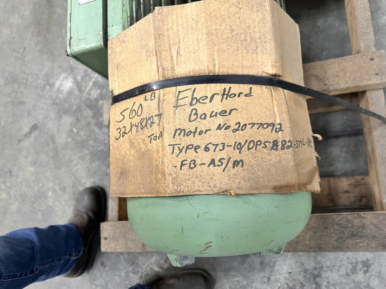 Eberhard Bauer D-7300 G73-10/DP5A82-379L-BR-FB-AS/M Gear Motor 7.1Kw 45.5 RPM