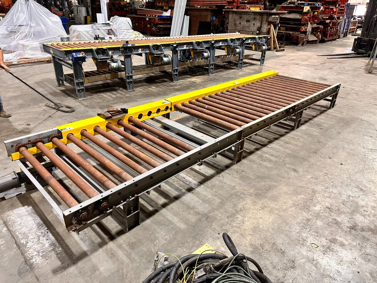 46 1/2" Wide x 201" Long Pallet Conveyor Chain Driven Powered Roller Conveyor